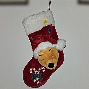 Vintage Disney Winnie-the-Pooh Bear Singing Christmas Stocking ~ NWOT